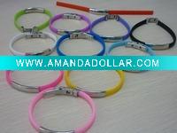 Wholesale 2011 Fashion Silicone metal wristband