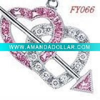 Fashion Charm with crystals-heart shape
