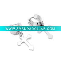 Cross pendant earrings