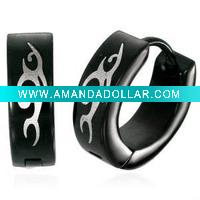 2011 Fashion black stainess steel Cuff earrings