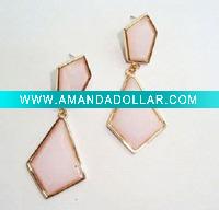 Fashion resine stud earrings gold plating