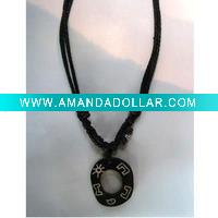 Resin pendant Wax String Necklace