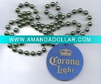Beaded Necklace with printed arycle pendant