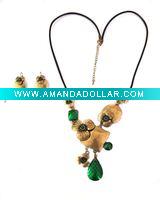 Wholesale fashion copper alloy jewelry , flower pendant necklace and flower earring