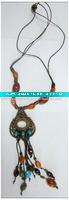 Wholesale fashion costume suede cord necklace with peace sign