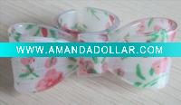 Wholesale Excusive Plasitc bow flower print finger ring jewelelry