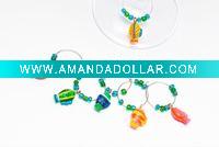 Polyresin fish shape wine charm