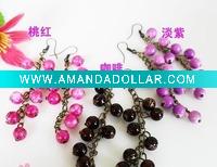Wholesale plastic bead earrings, color bead exotic earring jewelry,handmade earring jewelry