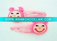 Wholesale Cheap double pvc hair clips for girl face shape