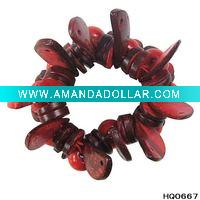 Fashion coconut shell wood stretchy bracelet bangle new