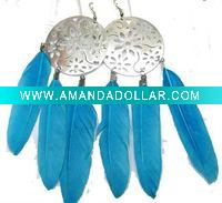 Wholesale 2011 Fashion colorful feather earrings
