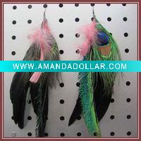 Wholesale Fashion Peacock Feather Dangle Earrings