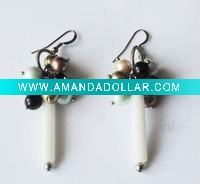Wholesale Fashion jewelry earrings with different color pearls J.M.E-007