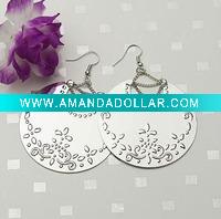 Wholesale Fashion hot-sale new design charming carved designs antique earing (sliver)