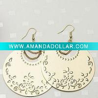 Wholesale Fashion hot-sale new design charming carved designs antique earing (gold)