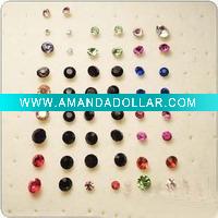 Wholesale Fashion Alloy rhinestone stud earrings mix