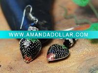 Wholesale Strawberry cloisonne national earrings