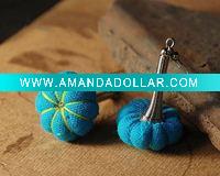 Wholesale Fabric pumpkin national earrings