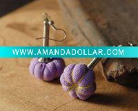 Wholesale Fabric pumpkin national earrings