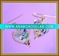Wholesale heart murano glass earring