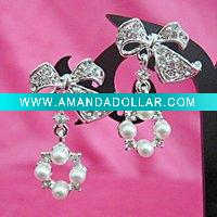 Wholesale rhinestone pearl fashion earring