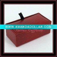 fashion rectangular red cufflink box