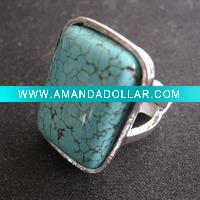 Wholesale Fancy turquoise ring&lucky jewelry&tibetan silver,christmas gift