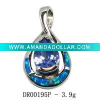 Wholesale Tanzanite, Blue Fire Opal 925 Sterling Silver Ring Jewellery DR00195P