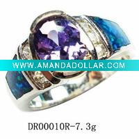 Wholesale Fashion opal rings silver jewelry DR00010R Accept Pay By Paypal