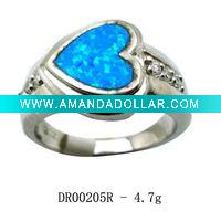 Wholesale Fashion blue opal rings ,Fashion silver jewelry DR00191R Accept Pay By Paypal
