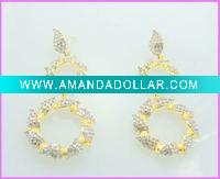 Wholesale zircon earring,fashion gold plated earring