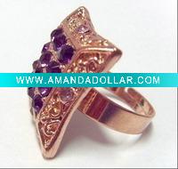 Wholesale Crystal Zircon rings rihnestone ring
