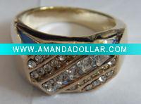 Wholesale 14k gold plating ring men's fashion jewelry finger CZ ring