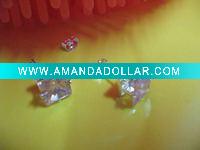 Wholesale A123 zircon 18k white gold plated EARRING STUD