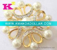 Wholesale kz60005 gold rhinestone brooches