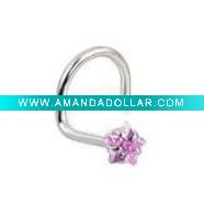 Wholesale solid white gold nose jewelry,nose ring, body piercing jewelry