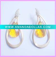 Wholesale zircon earring,gold plated earring
