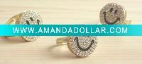 Gold tone smile face ring
