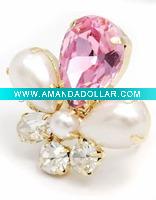 Wholesale Elegant 18k Gold Plated Pearl Rings