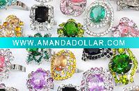 Wholesale wholesale mixed lots rings Fashion Jewelry, crystal cz platinum plated rings