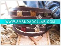 leather charm bracelet