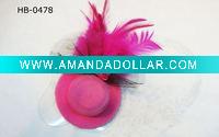 Wholesale red feather hair ornament