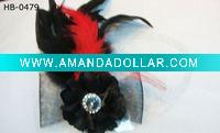 Wholesale black feather hair ornament
