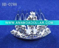 Wholesale rhinstone crown hair clip