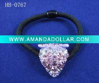 peach rhinestone hair jewelry