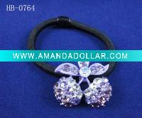 Wholesale purple cherry rhinestone hair jewelry