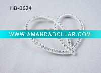 Wholesale loving heart crystal hair clip