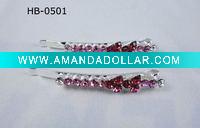 Wholesale pink crystal hair clip jewelry