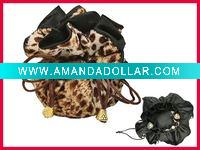 Wholesale leopard print drawstring jewelry bag