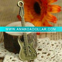 Wholesale Tibetan antique Brass guitar charms pendants TS13002-4